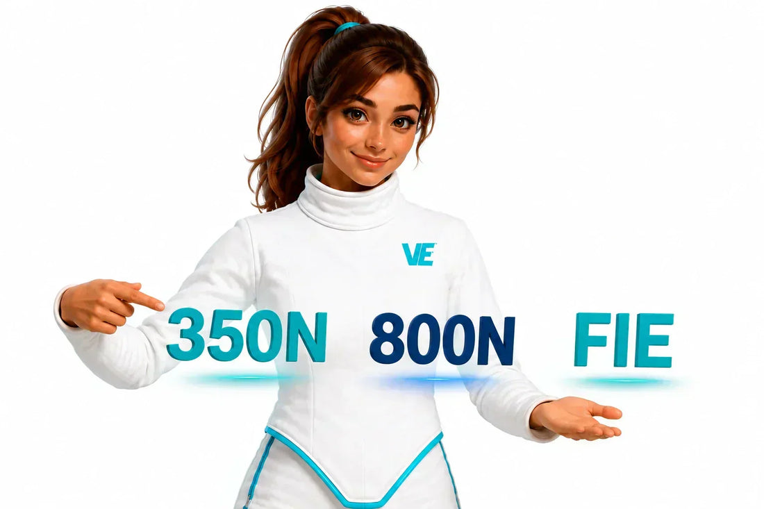 Qué significa 350N, 800N y FIE en el material de esgrima