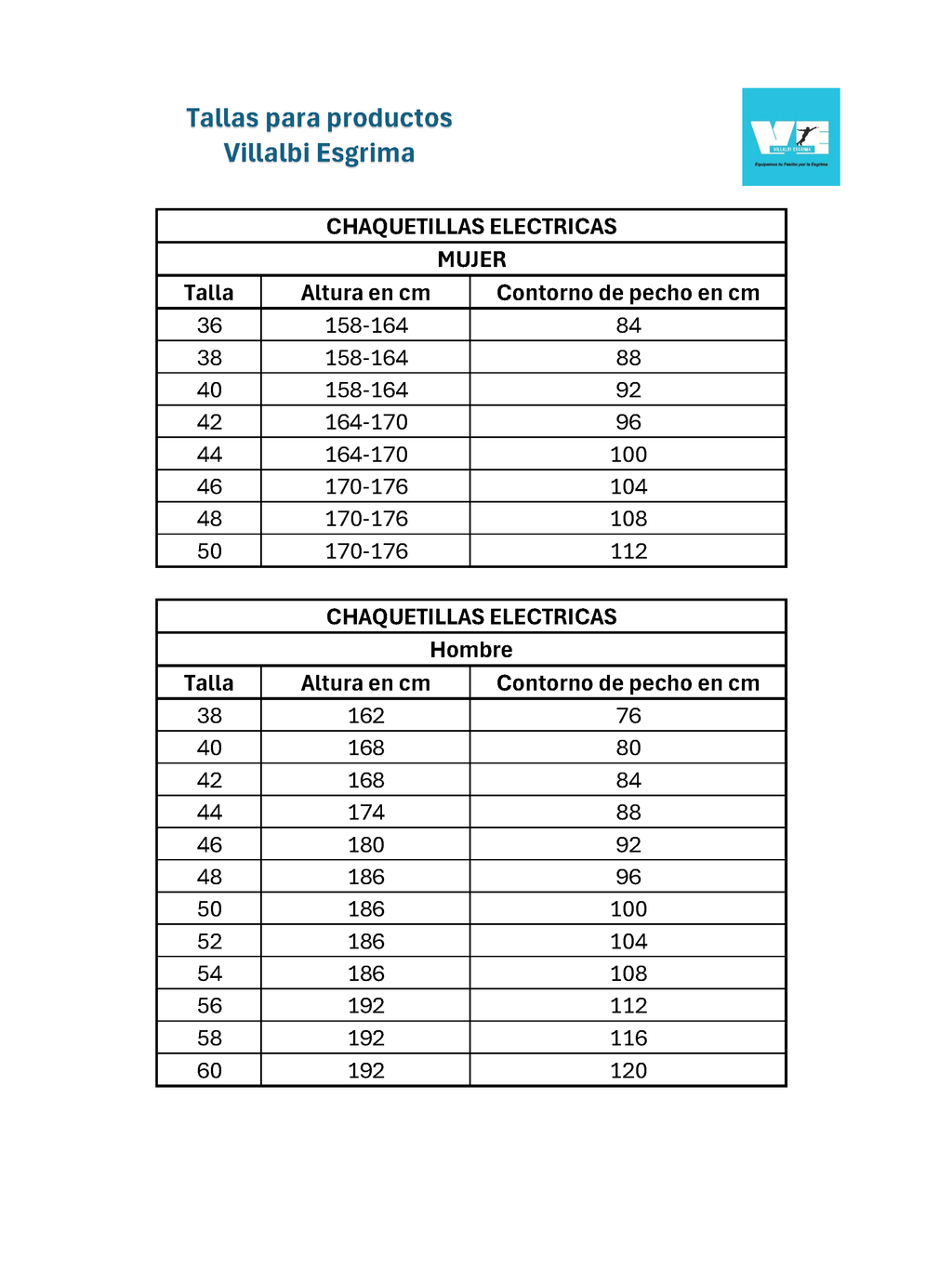 Chaquetilla Eléctrica VE para Florete de Hombre
